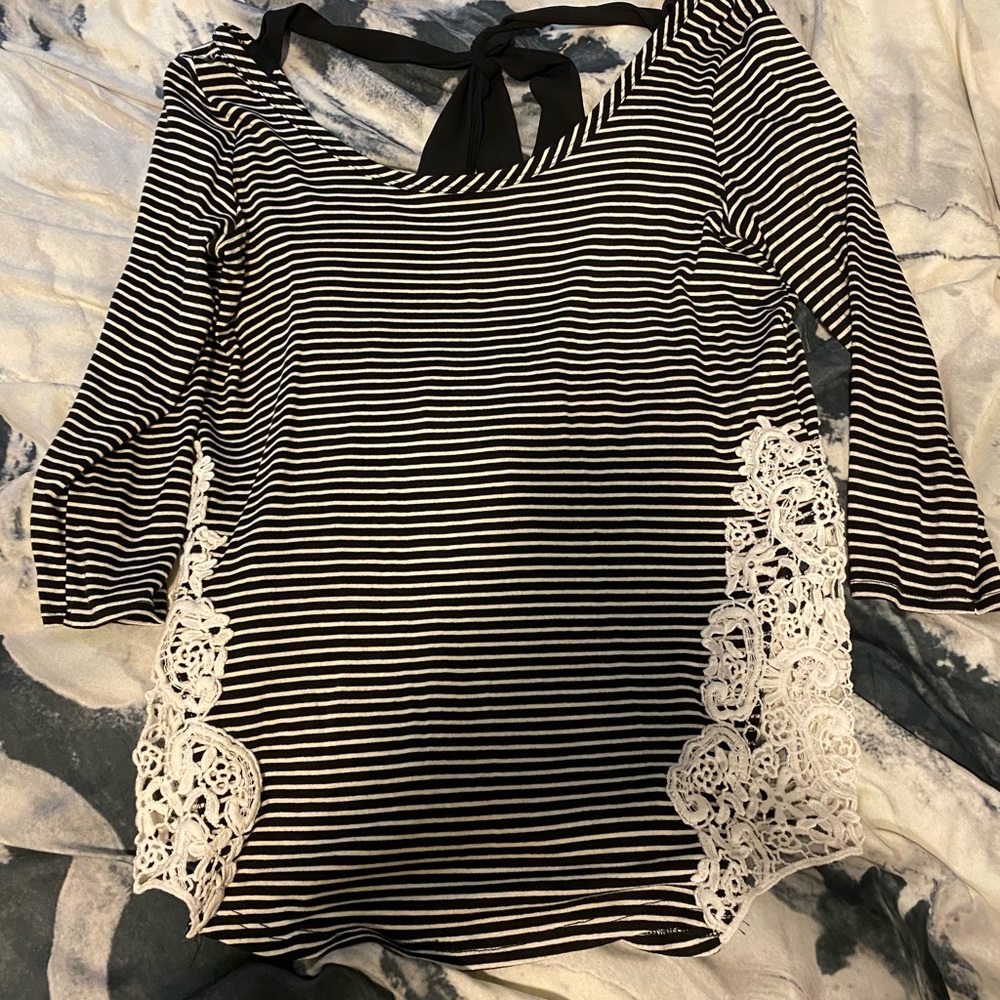 Black and White Striped Shirt